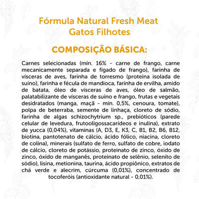 Fórmula Natural Fresh Meat Gatos Filhotes Pet Shop Online Agro Meyer